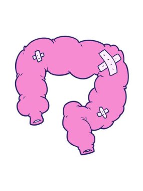 Kolon çizgi filminin titreşimli hareket animasyonu