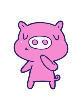 Çizgi film içerikli domuzun hareketlerini salla ve durdur