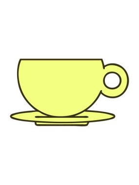 Kahve ya da çay fincanının çizgi filminin renk animasyonu değişiyor