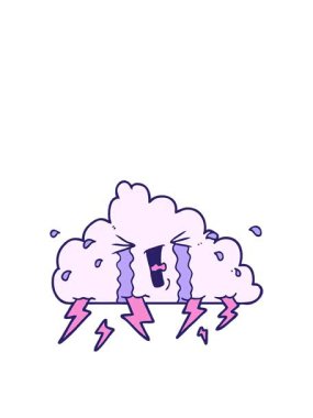 Çizgi film gökgürültüsü bulutunun zıplama hareketi