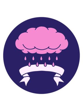 Dövme biçimi simgesinin yağmur sancağıyla ışık efekti canlandırması