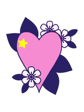 Parlayan yıldızlar, dövmenin animasyonunu botanik kalp şeklinde geleneksel bir şekilde etkiler.