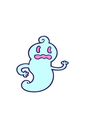 el çizimi çizgi film hayaletinin hareketli animasyonu.