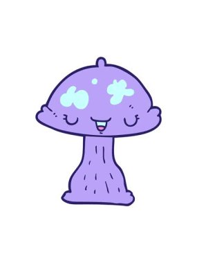 Bir çizgi film mantar tasarımının dönen hareket animasyonu