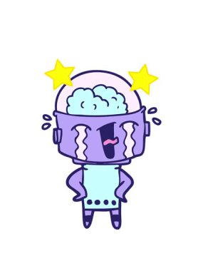 dönen yıldızlar çizgi film ağlayan robotunun animasyonu