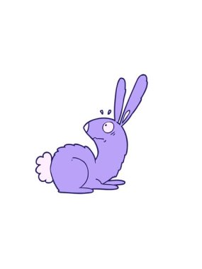 Çizgi filmin yatay titreşimli animasyonu ürkmüş tavşan.