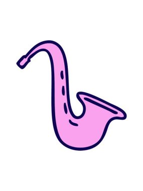 Bir müzik saksafonunun retro grunge doku çizgi filminin neon ışık efekti animasyonu