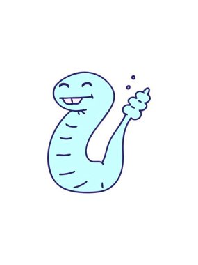 Mutlu bir yılanın çizgi filminin yıldız patlaması etkisi