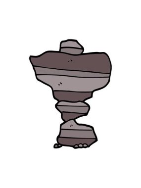 Dizilmiş taş karikatürünün animasyonunu salla ve durdur