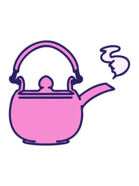 Sıcak Japon çay demliği dizaynının animasyonunu salla ve durdur