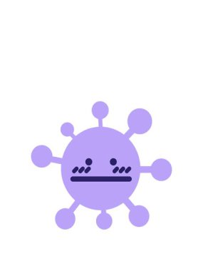 Utanmış ve kafası karışmış virüsün animasyonunu genişletiyor.