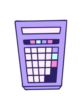 Garip çizgi film hesap makinesinin hareketli animasyonunu oynat