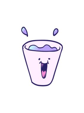 Dikkat karikatür animasyonları mutlu içecekler.