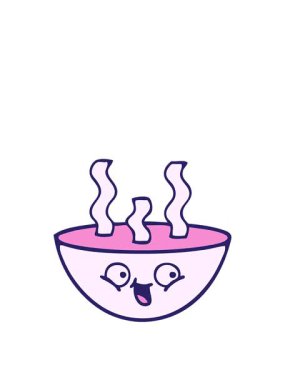 Bir kase sıcak çorba illüstrasyonunun animasyonunu uzatıyorum.