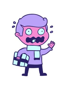 Çizgi film adamının animasyonu tamamen stresli.