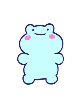 Çizgi film karakteri karalanmış kurbağanın parlak ışık efekti