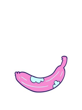 Kalk ve süzül çizgi film karalamalarının muza dönüşümünün animasyonu