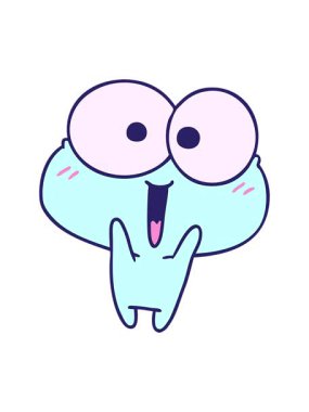 Kawaii çizgi film canlandırmasının titreşimli animasyonu tatlı kurbağayı heyecanlandırdı.