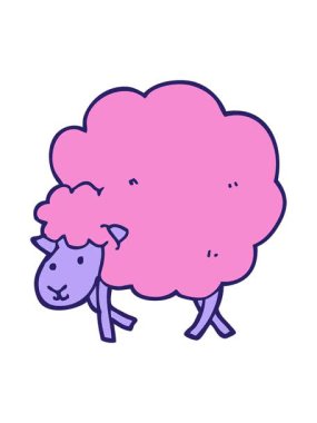 Çizgi film koyunlarının hareketlerini salla ve durdur