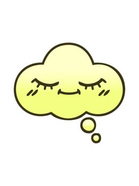 Gradyan gölgelendirilmiş çizgi film düşünce balonunun renk animasyonu değişiyor