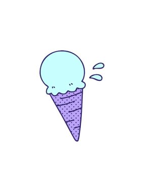 Çizgi roman tarzı vanilyalı dondurmanın radyoaktif parlak animasyonu