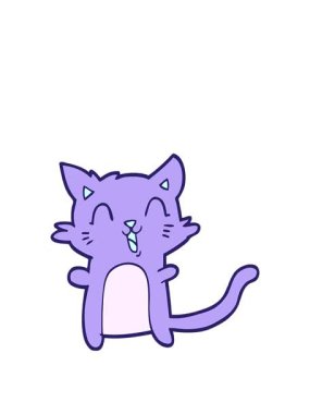 Mutlu bir kedinin çizgi filminin animasyonunu uzatıyorum.