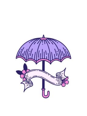 Geleneksel dövmenin animasyonunu şemsiye pankartıyla genişletiyorum.