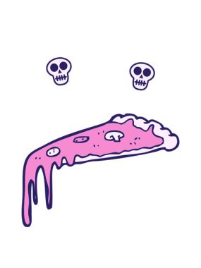 Çizgi film pizzasının kafatası animasyonu