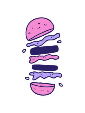 Karikatür karikatür hamburgerinin hareketli animasyonu