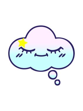 Parıldayan yıldızlar, gölgeli çizgi film düşünce baloncuklarının animasyonunu etkiler.