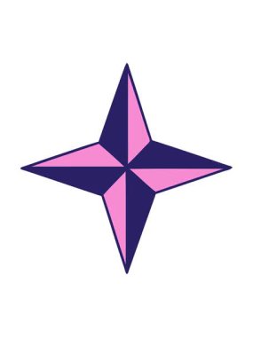 Bir yıldız sembolünün titreyen hareketli dövmesel görüntüsü