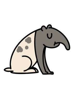 Brezilya tropikal tapir hayvanının hareketli animasyonu