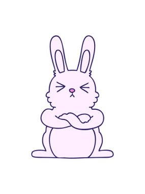 Değişken gölgeli çizgi film tavşanının hareketli animasyonu