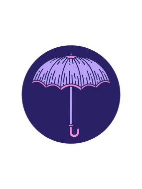 Bir şemsiyenin ikonik dövme tarzının radyoaktif parlayan animasyonu