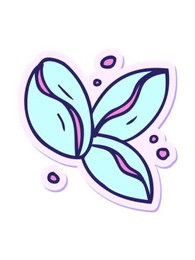 El hareketlerinin titreşimli animasyonu üç kahve çekirdeğinin çıkartma karalaması.