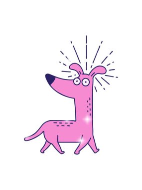 Geleneksel dövme stili bir köpeğin canlandırmasının ışıltı etkisi.