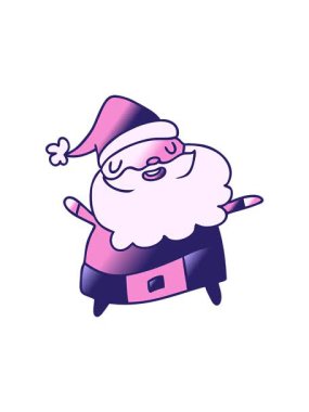 Noel Baba 'nın gradyan çizgi film illüstrasyonu Kawaii' nin hareketli animasyonu