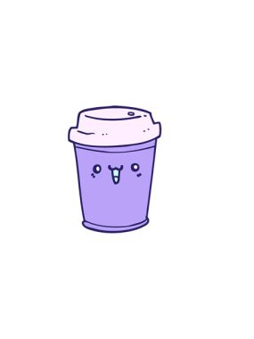 Çizgi filmin yatay titreşimli animasyonu kahveyi dışarı çıkar