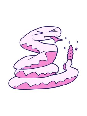 Çizgi film çıngıraklı yılanının hareketli animasyonu