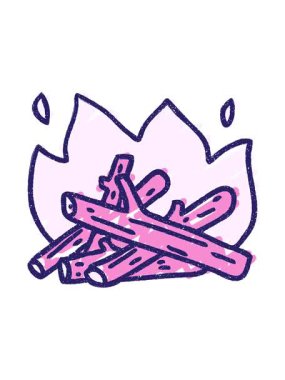 Ateş Kampı Tebeşir Çiziminin hareketli animasyonu