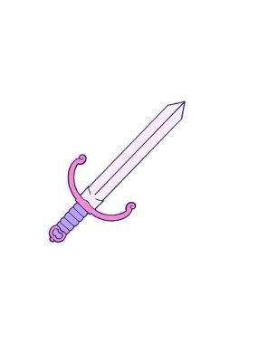 Çizgi film kılıcının yatay titreşimli animasyonu