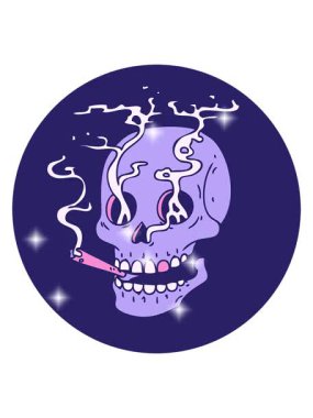 Bir kafatasının simgesel retro dövme imgesinin simge etkisi