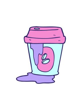 Dikkat dağınık kahve fincanı çizgi filminin animasyonu.