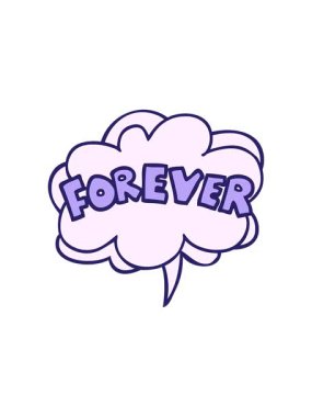 Çizgi film sözcüğünün canlandırma efekti sonsuza dek konuşma baloncuğu ile retro doku tarzında