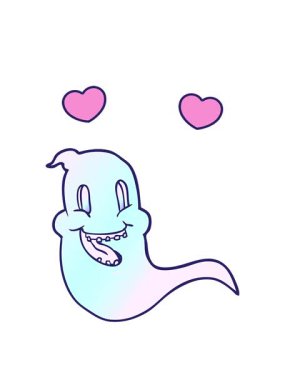 Cadılar bayramı hayaletinin dönen kalp animasyonu.