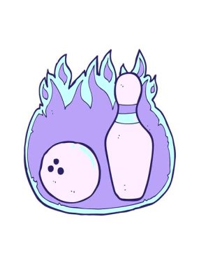 Ateşli 10 toplu bowling sembolünün hareketli animasyonunu oynat