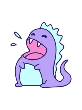 Neşeli bir dinozor çizgi filminin hareketli animasyonu