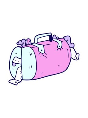 Çizgi film bagajlarının neon ışık efektleri