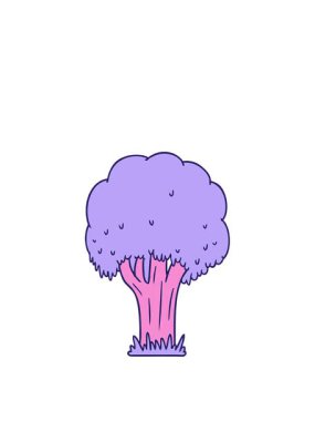 Bir yaz ağacının karalamalarının animasyonunu sergiliyor.