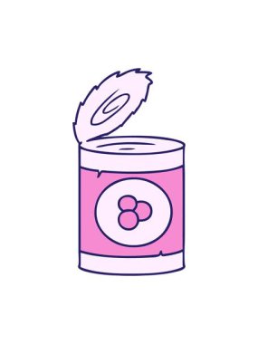 jiggle and pause animation of hand drawn cartoon doodle of a can of peaches